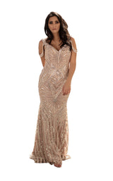 1 of 4 Chic and Holland HF1588 Dress Champagne