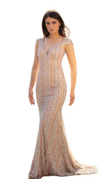 1 of 4 Chic and Holland HF1600 Dress Champagne