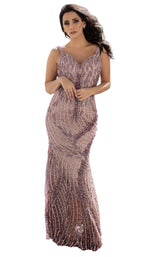 1 of 4 Chic and Holland HF1609 Dress Mauve-Multi