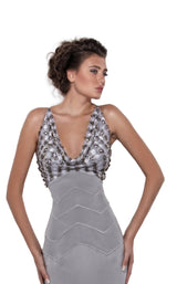 3 of 4 Revive by Tony Ward Iman Dress Silver