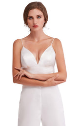 7 of 10 Jadore J15006 Jumpsuit Ivory