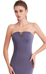 7 of 8 Jadore J15009 Dress Steel-Blue
