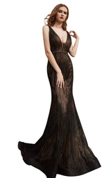 1 of 8 Jadore J15018 Dress Black-Nude