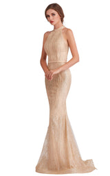 1 of 8 Jadore J15019 Dress Champagne