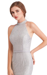 7 of 8 Jadore J15019 Dress Silver