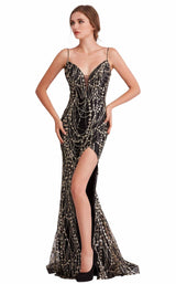 1 of 8 Jadore J15024 Dress Black-Gold