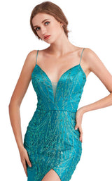 7 of 8 Jadore J15024 Dress Teal