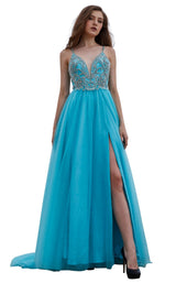 1 of 10 Jadore J16022 Dress Aqua