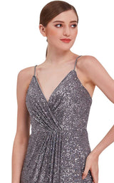 6 of 8 Jadore J16036 Dress Gunmetal