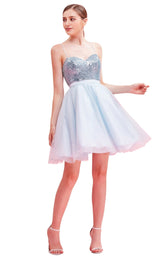 1 of 8 Jadore J16093 Dress Light-Teal