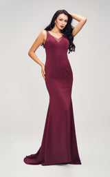 1 of 9 Jadore J17013 Dress Wine