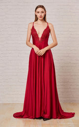 2 of 6 Jadore J18010 Dress Maroon