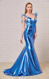 2 of 4 Jadore J18043 Dress Glossy-Blue