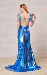 4 of 4 Jadore J18043 Dress Glossy-Blue