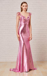1 of 4 Jadore J18043 Dress Glossy-Pink
