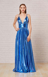 2 of 4 Jadore J18044 Dress Glossy-Blue
