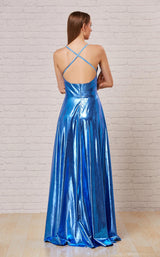 4 of 4 Jadore J18044 Dress Glossy-Blue