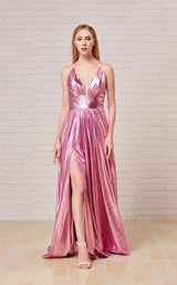 1 of 4 Jadore J18044 Dress Glossy-Pink