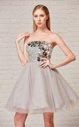 1 of 6 Jadore J18082 Dress Silver