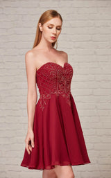 1 of 4 Jadore J18088 Dress Wine