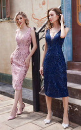 4 of 7 Jadore J22063 Dusty Pink and Navy