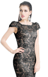 8 of 8 Jadore J5085B Dress Black-Nude