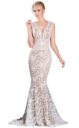 1 of 3 Jadore J6048 Dress Ivory-Nude