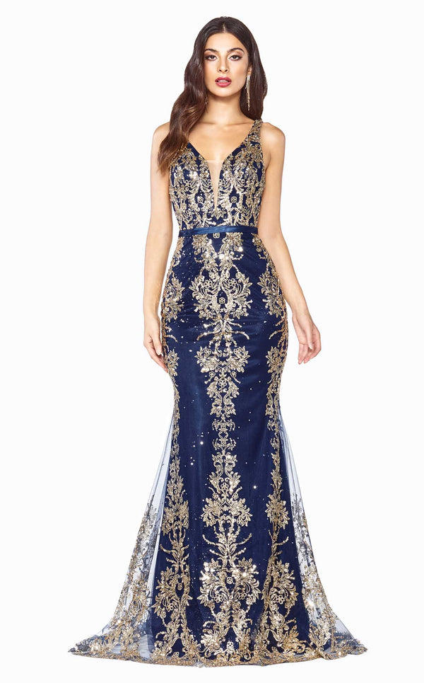 Cinderella Divine J786 Dress Navy-Gold