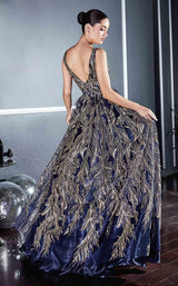 2 of 2 Cinderella Divine J812 Dress Navy-Gold