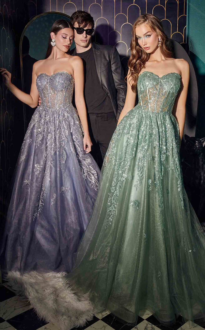 LaDivine J852 Dress Smoky-Blue and Sage