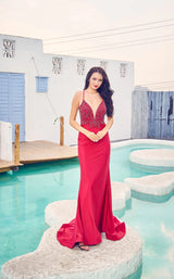 3 of 6 Jadore JM006 Dress Maroon