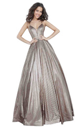 2 of 12 JVN JVN02317 Dress Gold-Wine