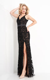 1 of 8 JVN JVN03103 Dress Black-Nude