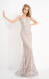 1 of 4 Jovani JVN04514BG Grey-Nude