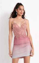 1 of 3 JVN JVN04564 Dress Coral-Ombre