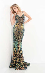 1 of 8 JVN JVN05758 Dress Black-Multi