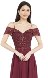 3 of 4 JVN JVN2157 Dress Burgundy