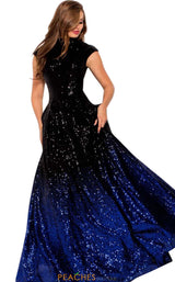 2 of 4 Jovani 60497 Black/Royal
