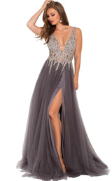 5 of 5 Jovani 54873 Gunmetal
