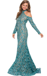 7 of 8 Jovani 58376 Teal