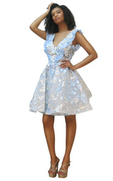 1 of 8 MNM Couture K3677 Dress Blue