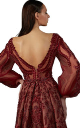 4 of 4 MNM Couture K3685 Dress Burgundy