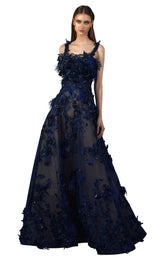 1 of 4 MNM Couture K3712 Navy Blue