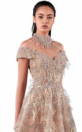 3 of 4 MNM Couture K3736 Dress Beige