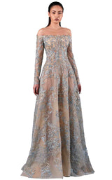 MNM Couture K3745 Dress Blue