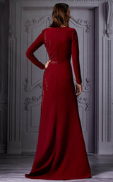 2 of 3 MNM Couture K3850 Dress Burgundy