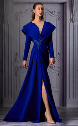 1 of 3 MNM Couture K3852 Dress Royal-Blue