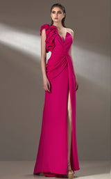 1 of 4 MNM Couture K3904 Dress Fuchsia