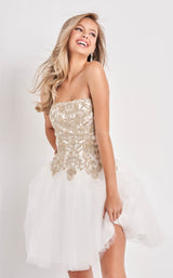 2 of 3 Jovani K66720 White