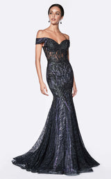 1 of 2 Cinderella Divine KC874 Dress Black-Lilac